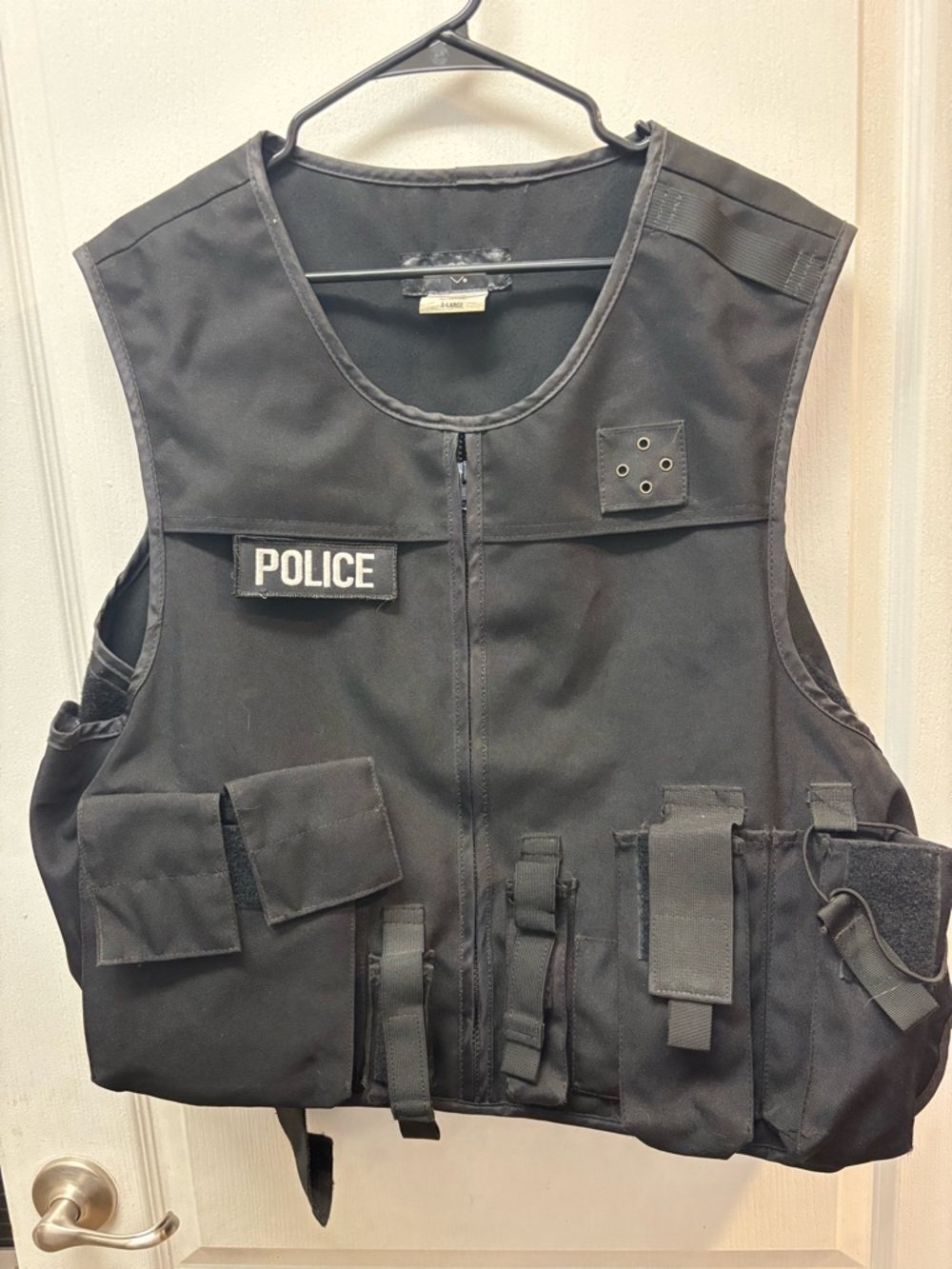 Black Tactical Police Vest with Patch Size XL